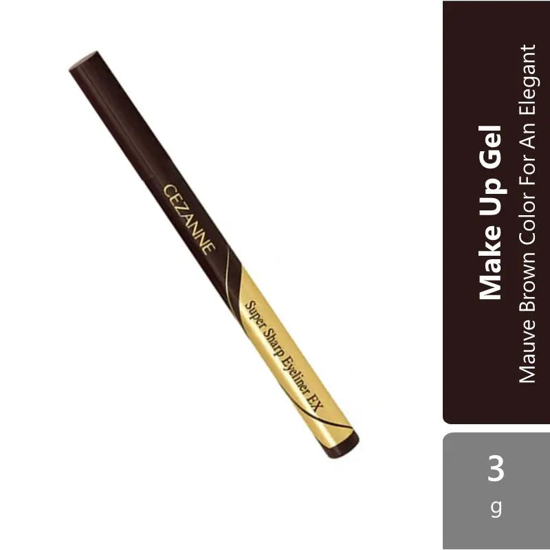 Cezanne Super Sharp Eyeliner (Ex 00 Brown Black / Ex 10 Black / 20 Brown) |  Mauve Brown Color For An Elegant Cezanne