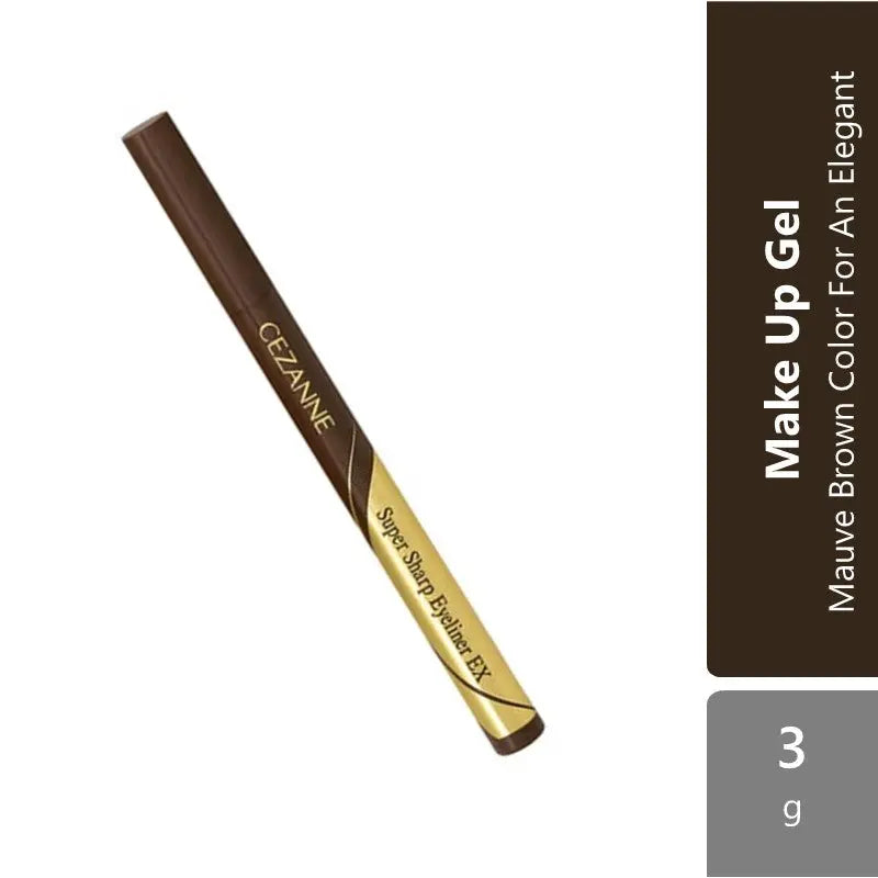Cezanne Super Sharp Eyeliner (Ex 00 Brown Black / Ex 10 Black / 20 Brown) |  Mauve Brown Color For An Elegant Cezanne