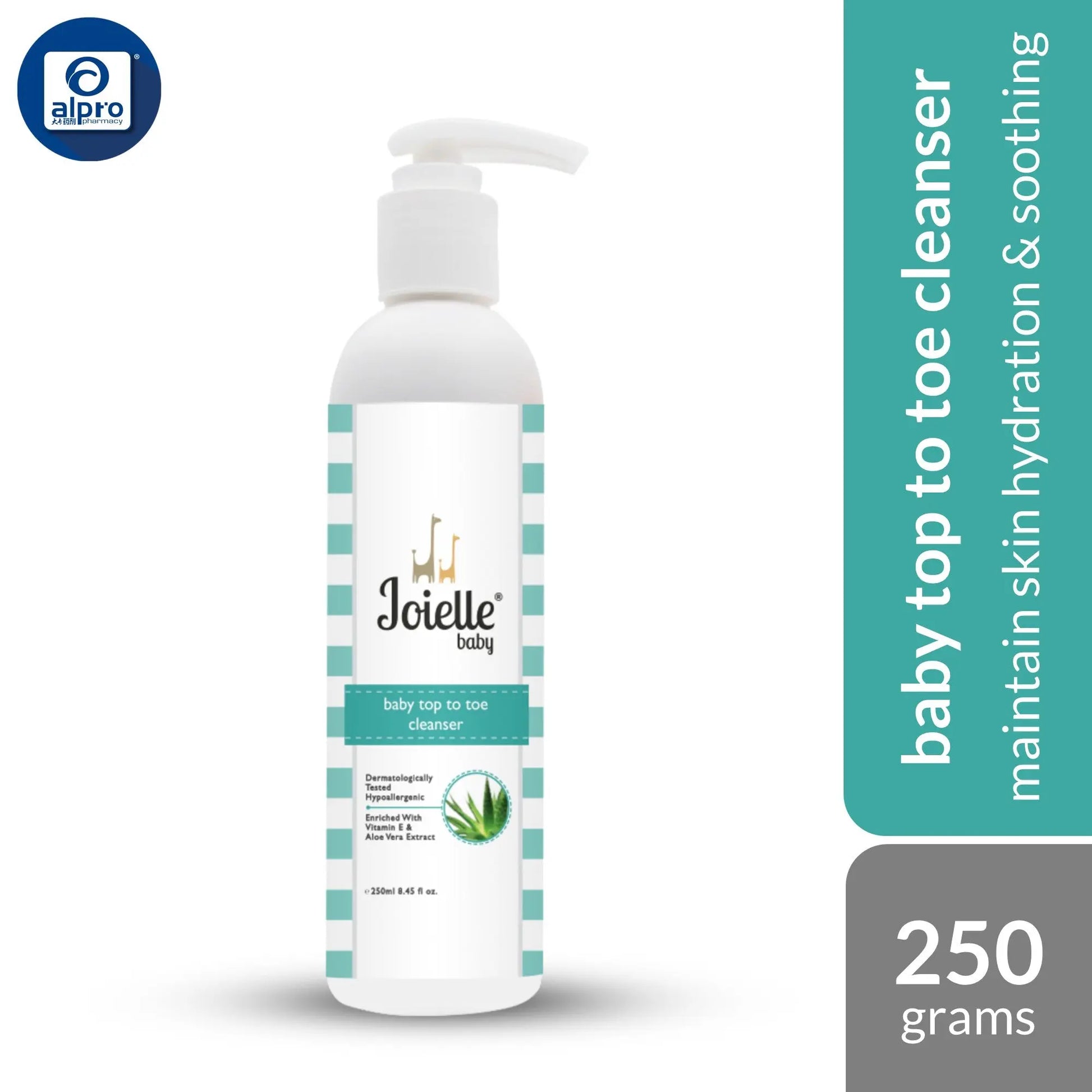 Joielle Baby Top to Toe Cleanser 250mL | with Vitamin E & Soothing Aloe Vera Extract Joielle