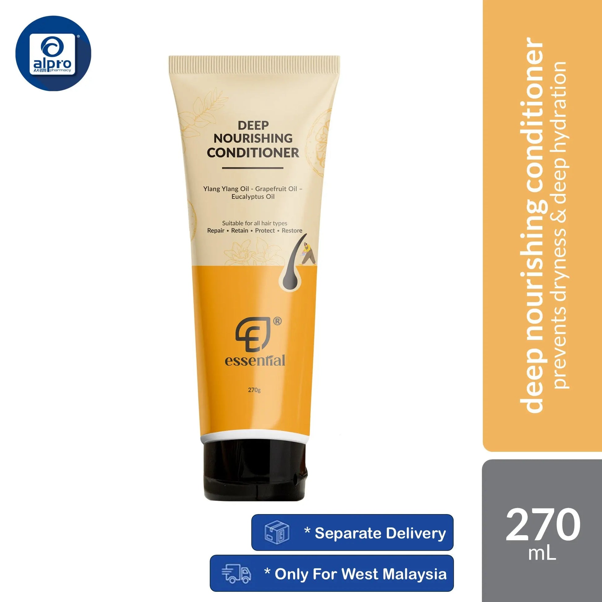 Essential Hair Care Deep Nourishing Conditioner 270ml | Moisturizes and Soothe Dry, Damage Hair ESSENTIAL
