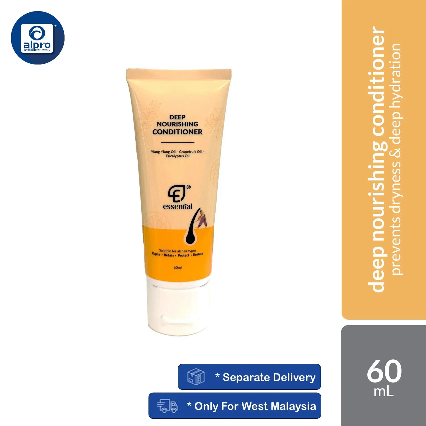 Essential Hair Care Deep Nourishing Conditioner 60ml | Moisturizes and Soothe Dry, Damage Hair Essential Hair Care