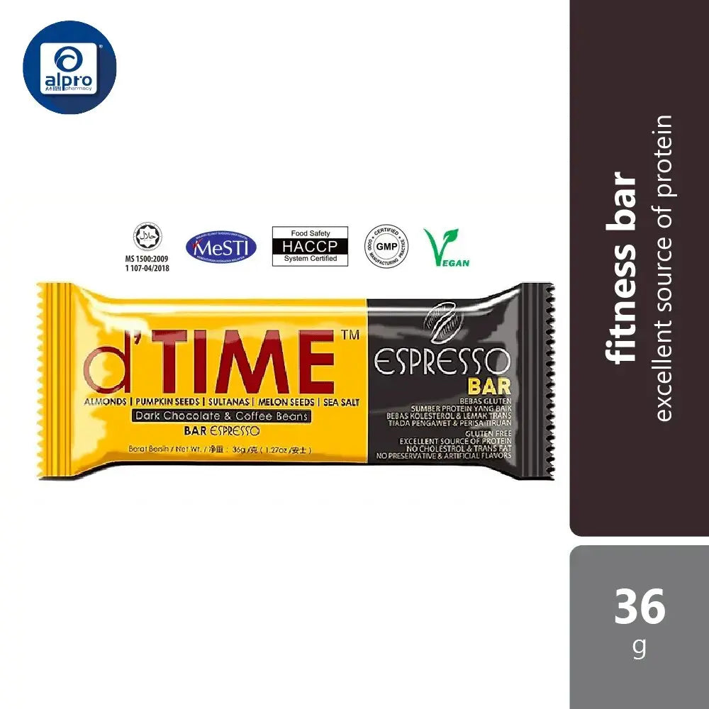 D'time Espresso Bar 30g | Fitness Bar Alpro Pharmacy