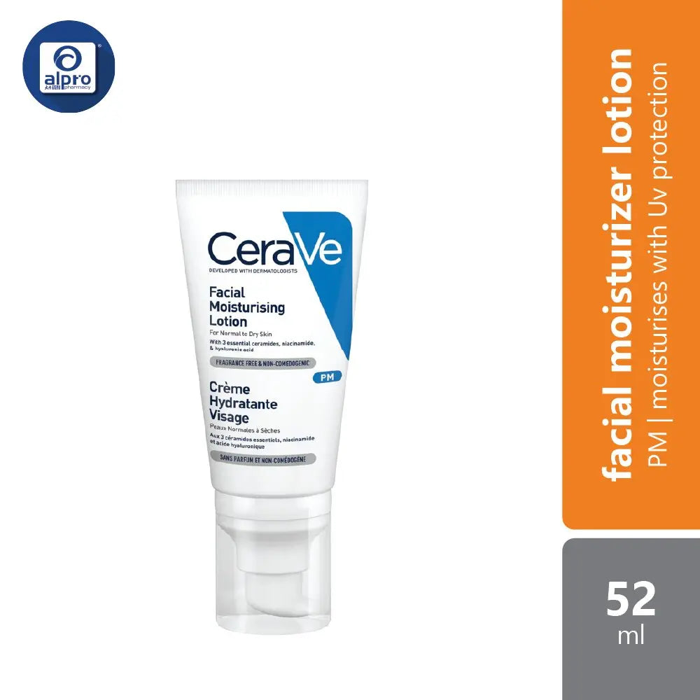 Cerave PM Facial Moisturizer Lotion 52ml | Helps Restore Skin's Protective Barrier Cerave