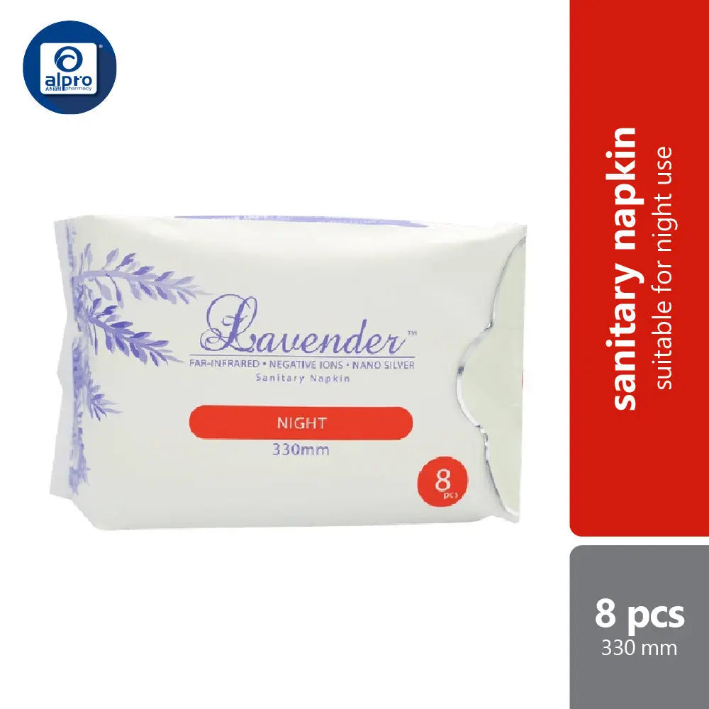 Lavender Sanitary Pad For Night 330mm 8s | To Provide Protection And Comfort Lavender
