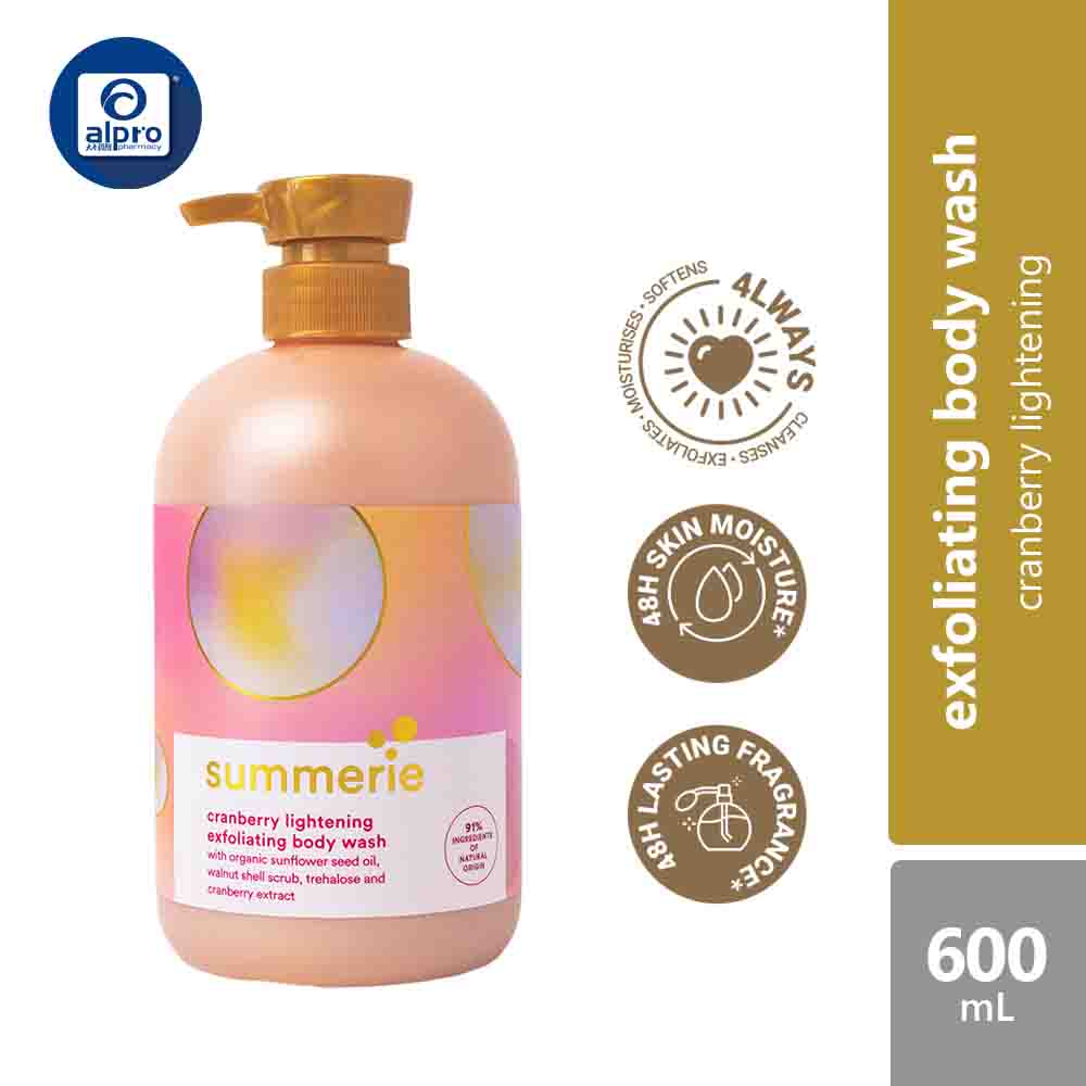 summerie-exfoliating-body-wash-600ml-cranberry-lightening-honey-anti-aging product image 1
