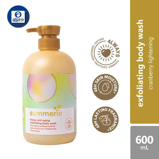 summerie-exfoliating-body-wash-600ml-cranberry-lightening-honey-anti-aging product image 1