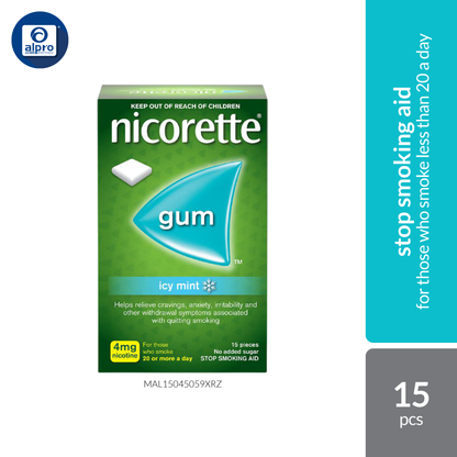 Nicorette  Icy Mint Gum 4mg 15s Nicorette