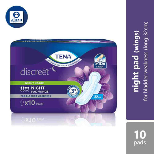 tena-discreet-night-pad-wings-32cm-10pads-20pads product image 1