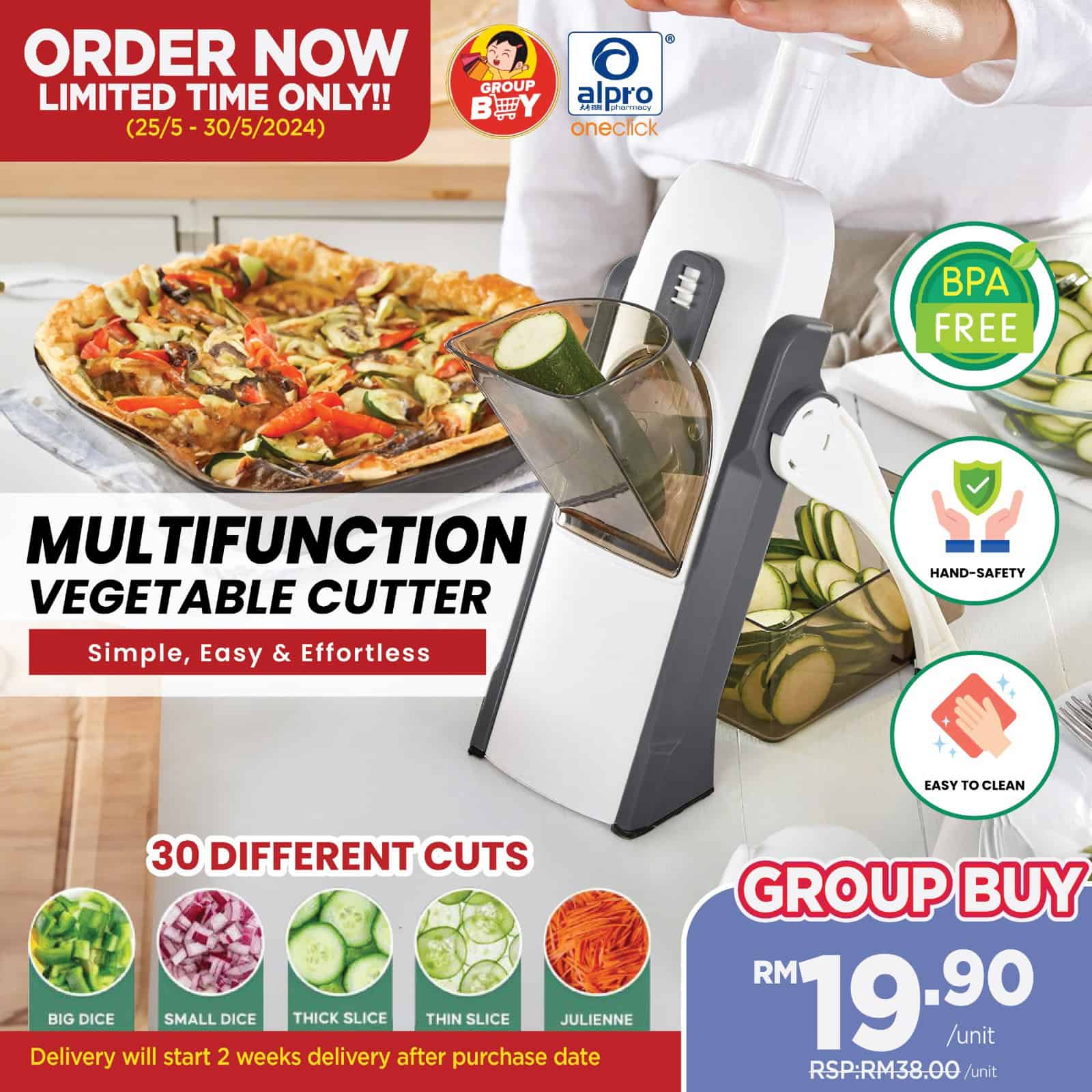 group-buy-multifunction-mandoline-slicer-vegetable-food-chopper-blue-gey-orange product image 1