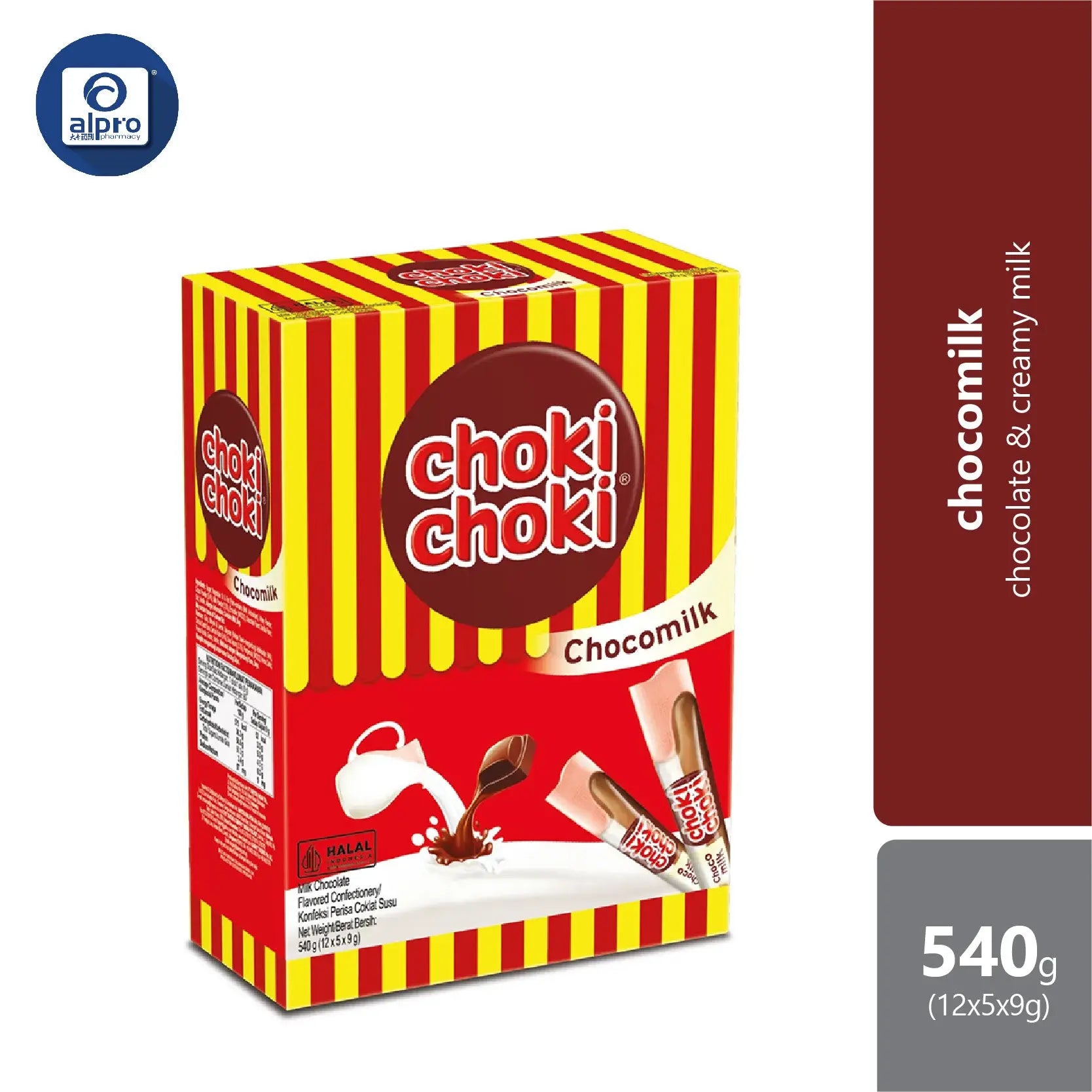 Choki Choki Chocomilk | Chocolate and Creamy Milk (12 ×5 ×9g) Choki Choki