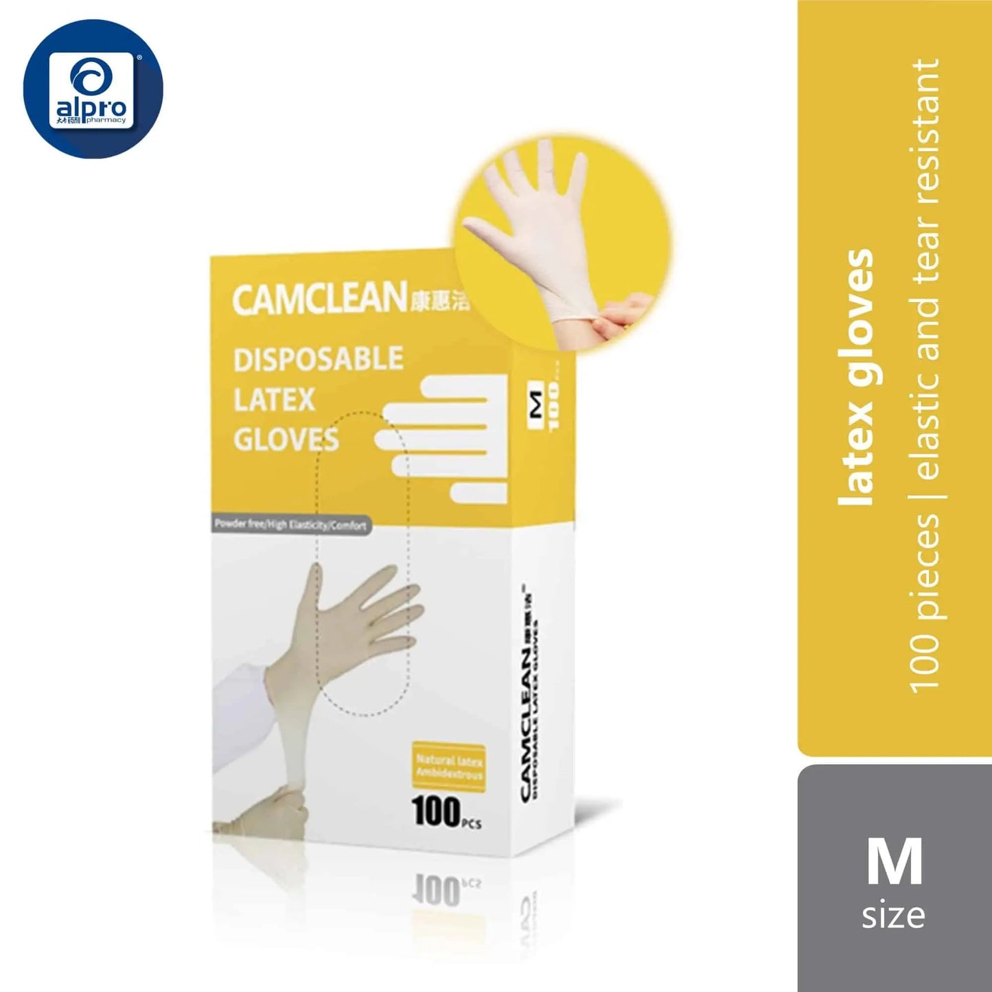 camclean-disposable-powder-free-latex-glove-s-m-l-natural-latex-materials product image 1