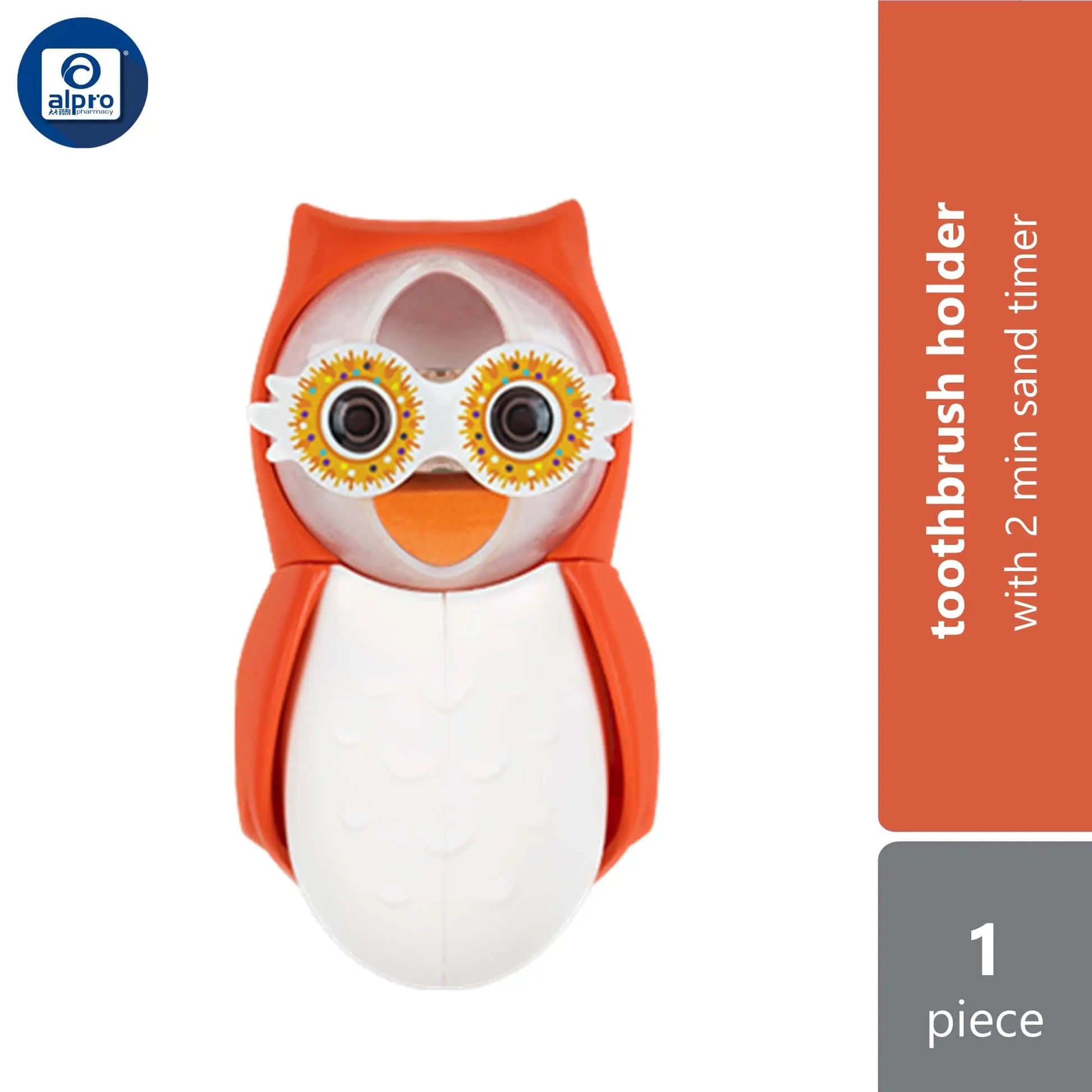 flipper-owl-toothbrush-cover-with-timer-earthy-hearty-smarty-1s-interactive-2-minute-sand-timer product image 1