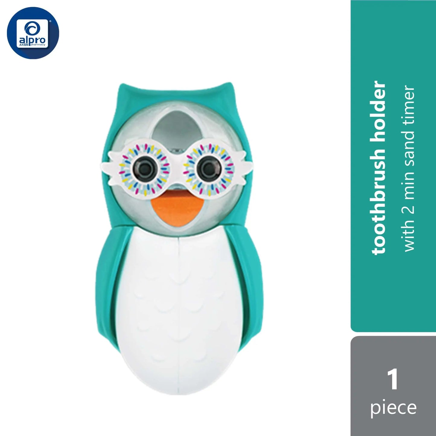 flipper-owl-toothbrush-cover-with-timer-earthy-hearty-smarty-1s-interactive-2-minute-sand-timer product image 1