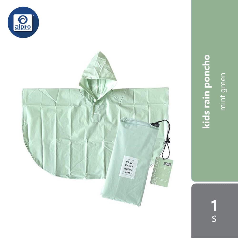 watts-kids-rain-poncho-1s-mint-green-blue-safe-and-comfortable product image 1