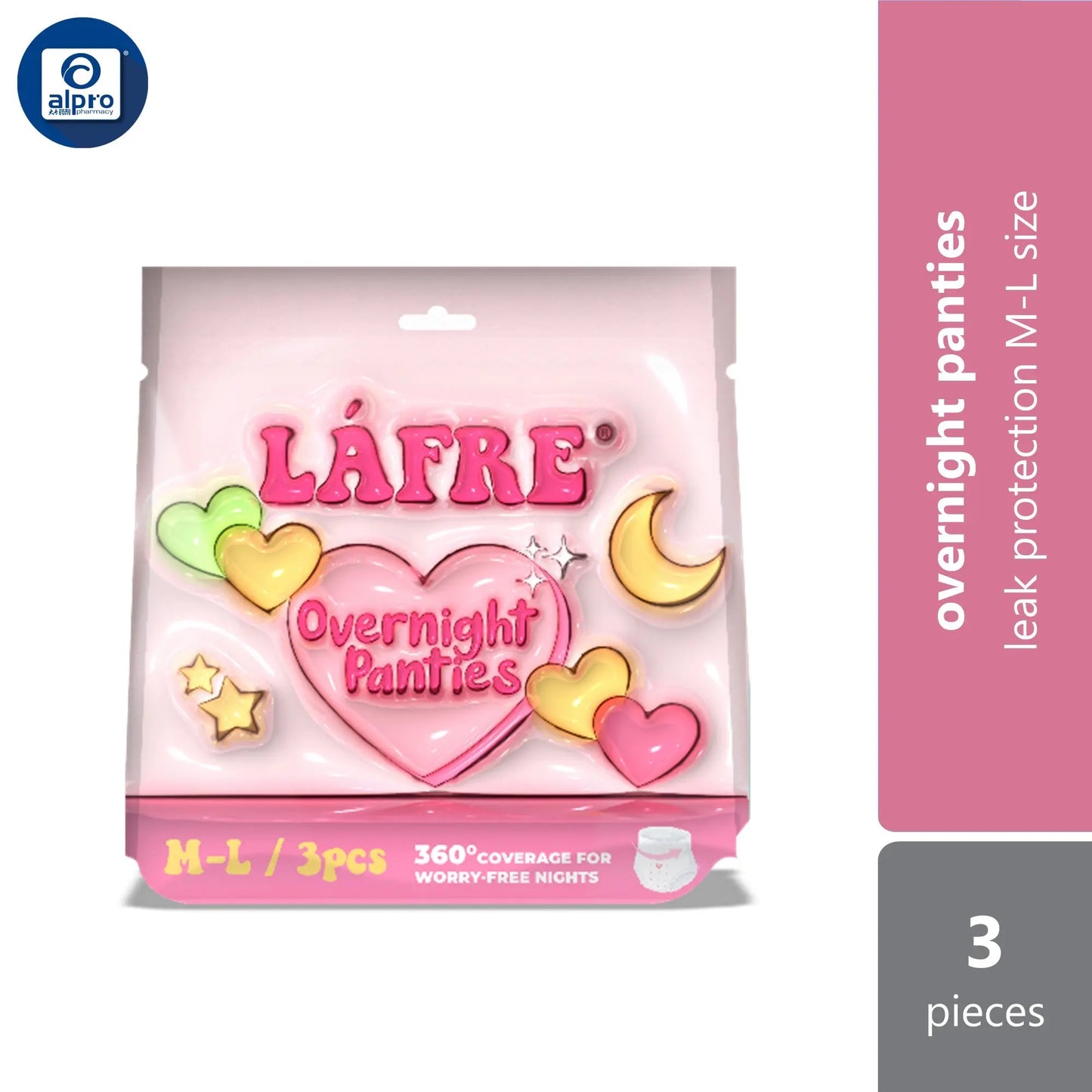 Lafre Overnight Panties M-L 3s | 360° Leak Protection Lafre