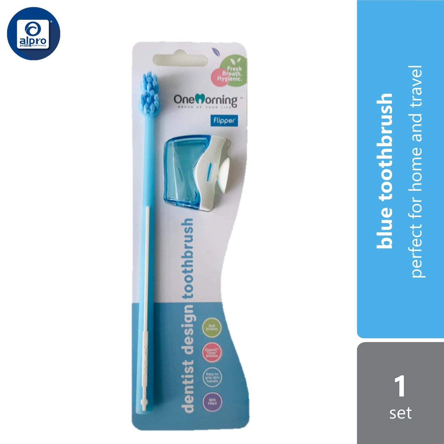 one-morning-combo-toothbrush-green-purple-blue-red-1s-perfect-for-home-and-travel product image 1