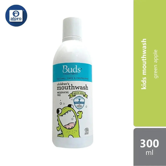 Buds Oralcare Organics Mouthwash 300ml (Green Apple/ Fresh Mint) | Prevents Tooth Decay Buds