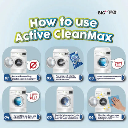 Big+ Active CleanMax Washer Cleaner 125g ×3s | Eliminate Odours & Compatible To All Washing Machines Big+