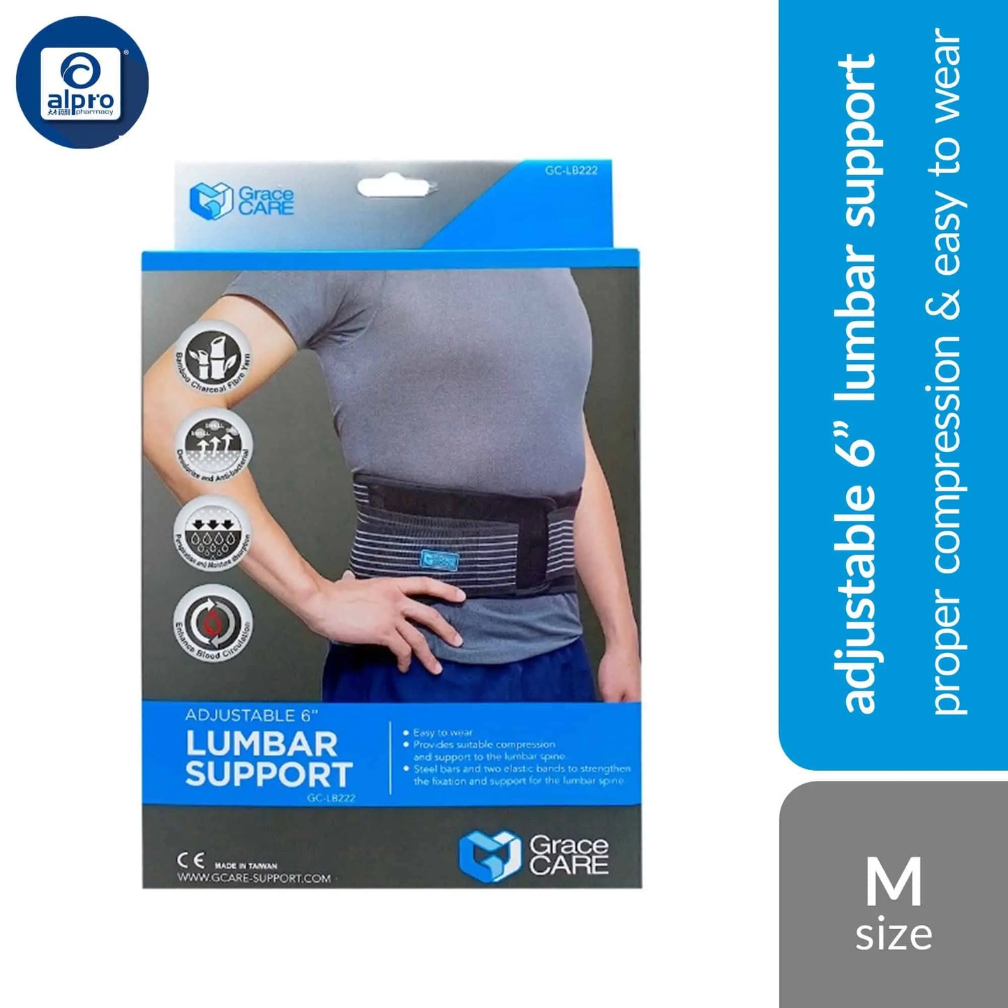 grace-care-adjustable-6-lumbar-support-lb222-size-s-m-l-xl-proper-compression-easy-to-wear-m
