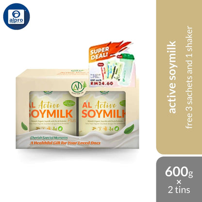 al-active-soymilk-plus-600g-x2s-free-3-sachets-and-shaker-improve-digestive-and-immune-system