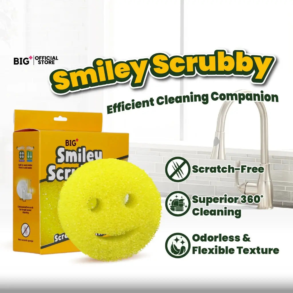 Big+ Smiley Scrubby Sponge Multipurpose 1s | Scratch-Less Cleaning & Long-Lasting Use Big+