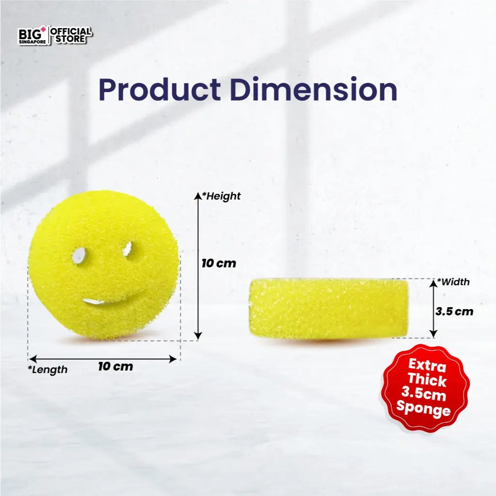 Big+ Smiley Scrubby Sponge Multipurpose 1s | Scratch-Less Cleaning & Long-Lasting Use Big+