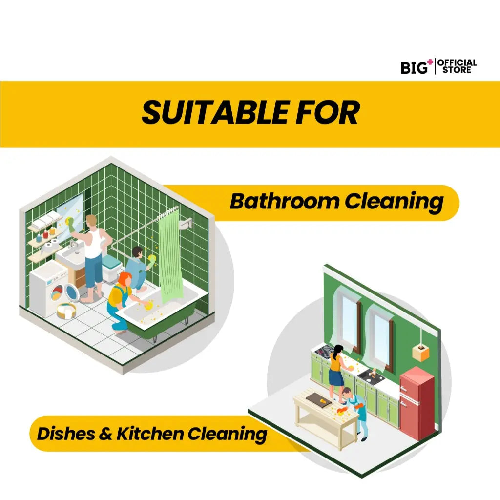 Big+ Smiley Scrubby Sponge Multipurpose 1s | Scratch-Less Cleaning & Long-Lasting Use Big+