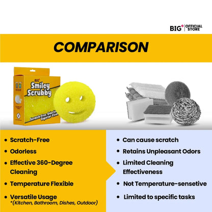 Big+ Smiley Scrubby Sponge Multipurpose 1s | Scratch-Less Cleaning & Long-Lasting Use Big+