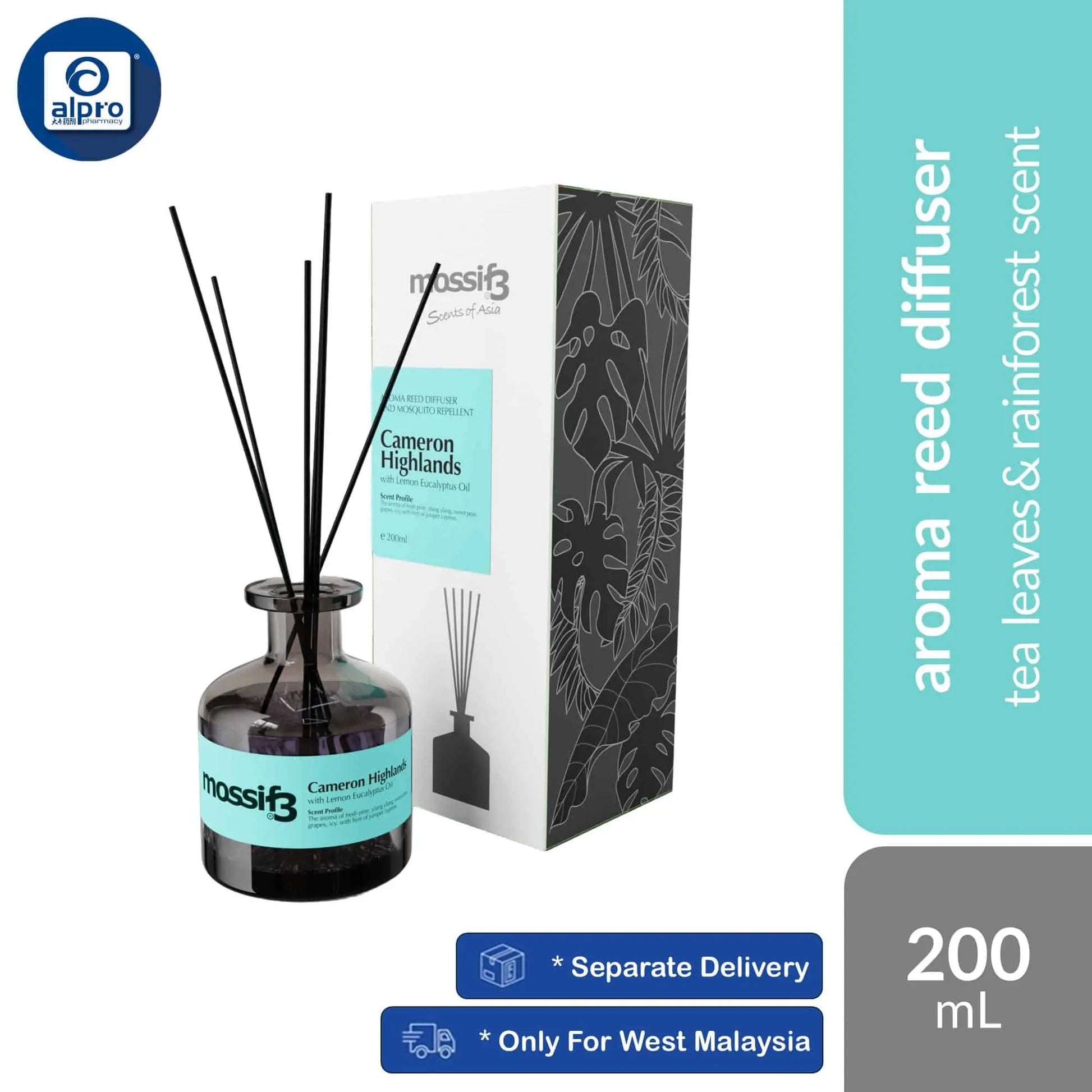 mossif3-reed-diffuser-cameron-highlands-halaman-tropical-botanica-200ml-relaxing-and-calming-effect product image 1