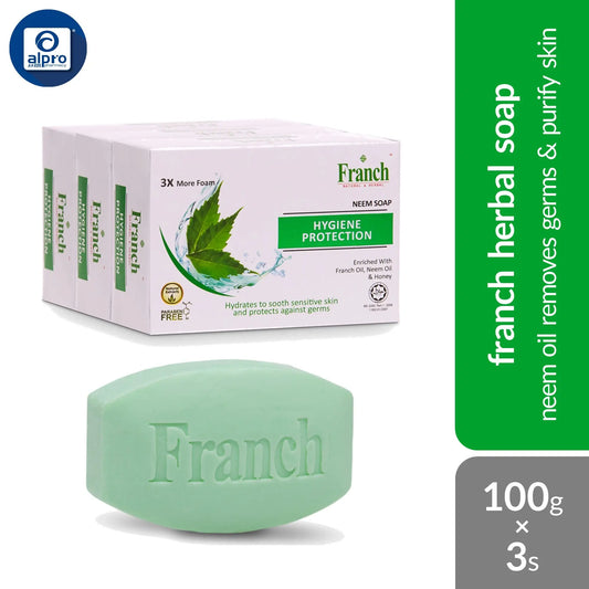 Franch Herbal Soap 100g ×3s (Assorted) | Moisturizes, Repairs and Protects Skin Franch