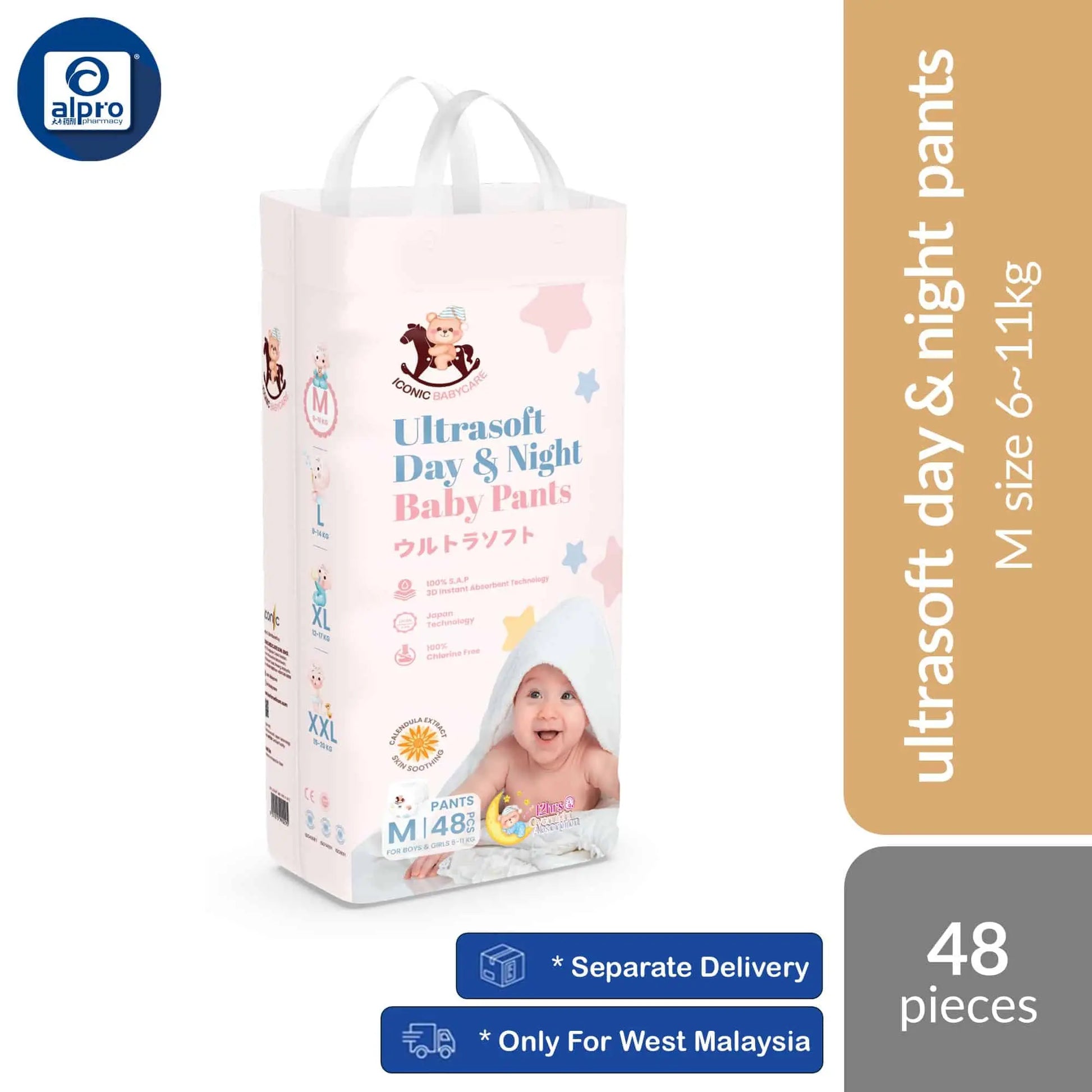 iconic-babycare-ultrasoft-day-night-baby-pants-m-l-xl-xxl-ultrasoft-thin-super-absorbent product image 1