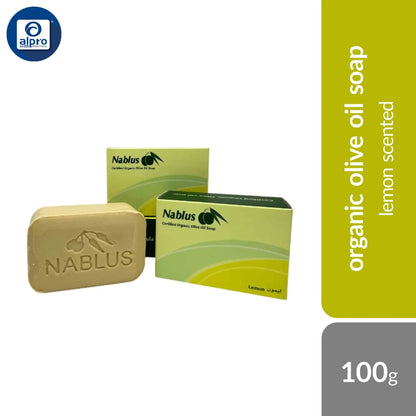 nablus-certified-organic-olive-oil-soap-damascus-rose-lemon-100g-moisturizing-refreshing product image 1