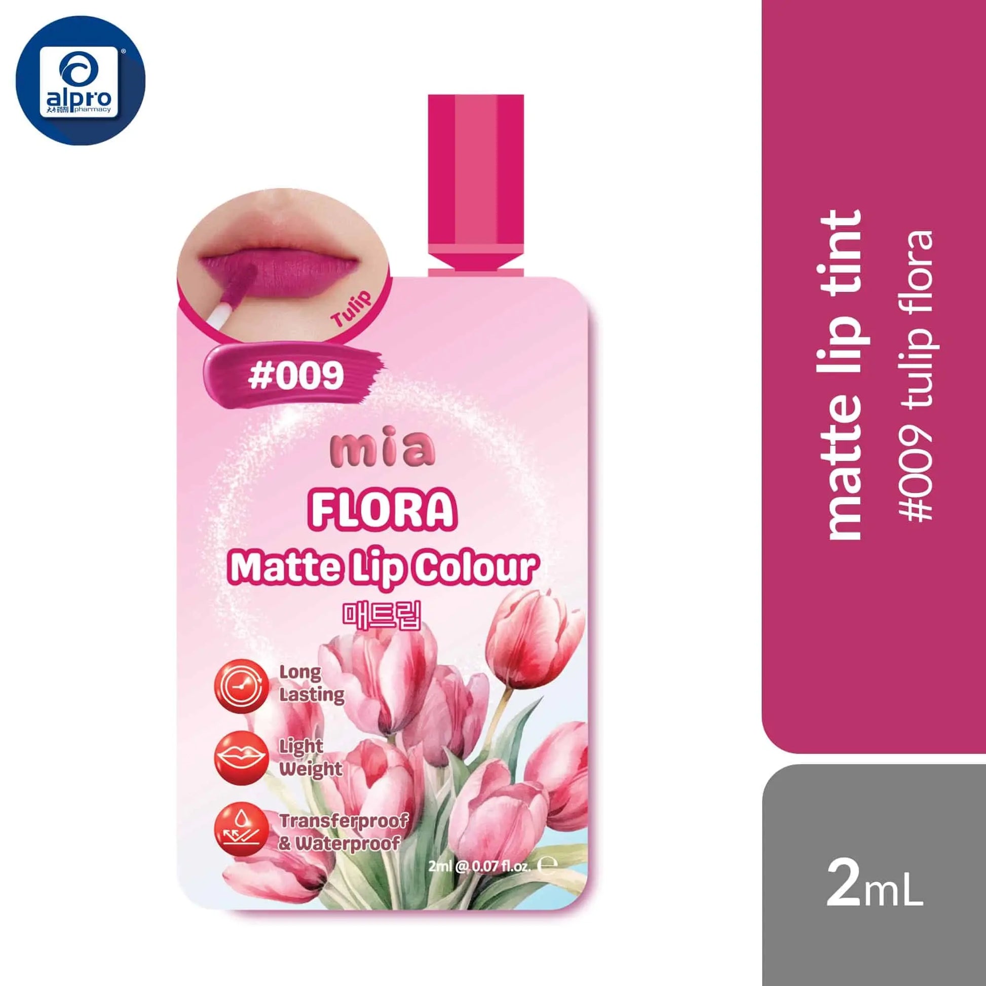 mia-flora-matte-lip-colour-waterproof-transfer-proof-lip-tint-assorted-sachet-2ml-lightweight-intense-matte-colour-009-tulip