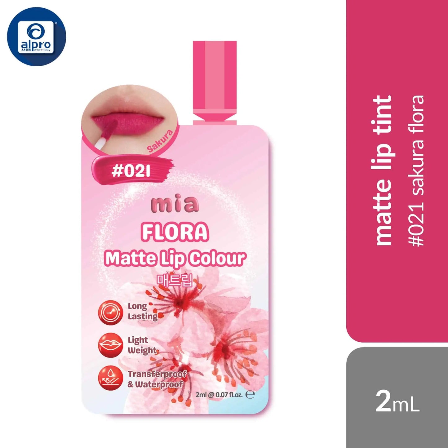 mia-flora-matte-lip-colour-waterproof-transfer-proof-lip-tint-assorted-sachet-2ml-lightweight-intense-matte-colour product image 1