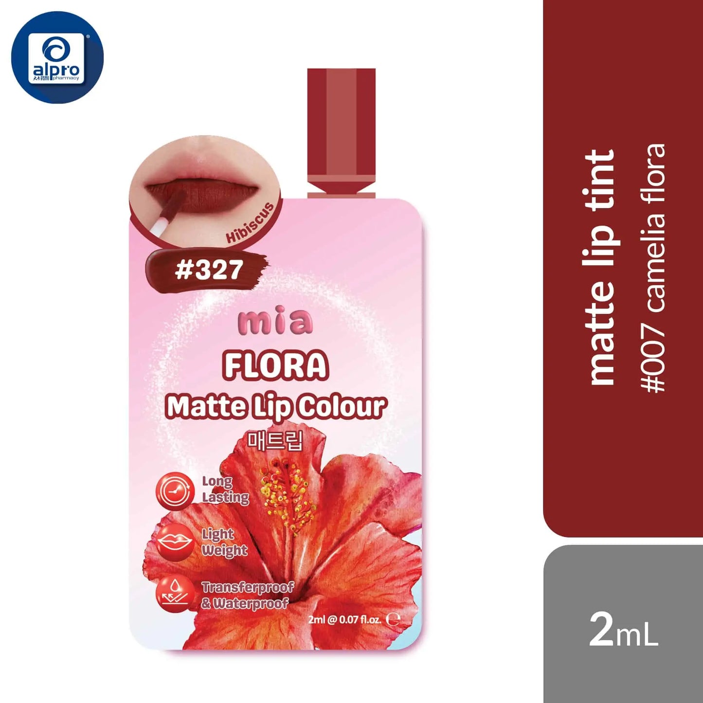 mia-flora-matte-lip-colour-waterproof-transfer-proof-lip-tint-assorted-sachet-2ml-lightweight-intense-matte-colour product image 1