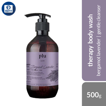 plu-therapy-body-wash-bergamot-lavender-lily-vanila-basil-eucalyptus-500g-gentle-cleanser-intense-hydration product image 1