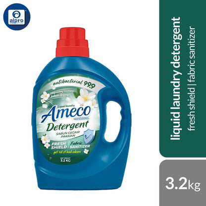 Ameco Professional Liquid Detergent (Hygienice White/ Fresh Shield/ Colour Care) 3.2kg | Ecofriendly Perfumed Detergent AMECO
