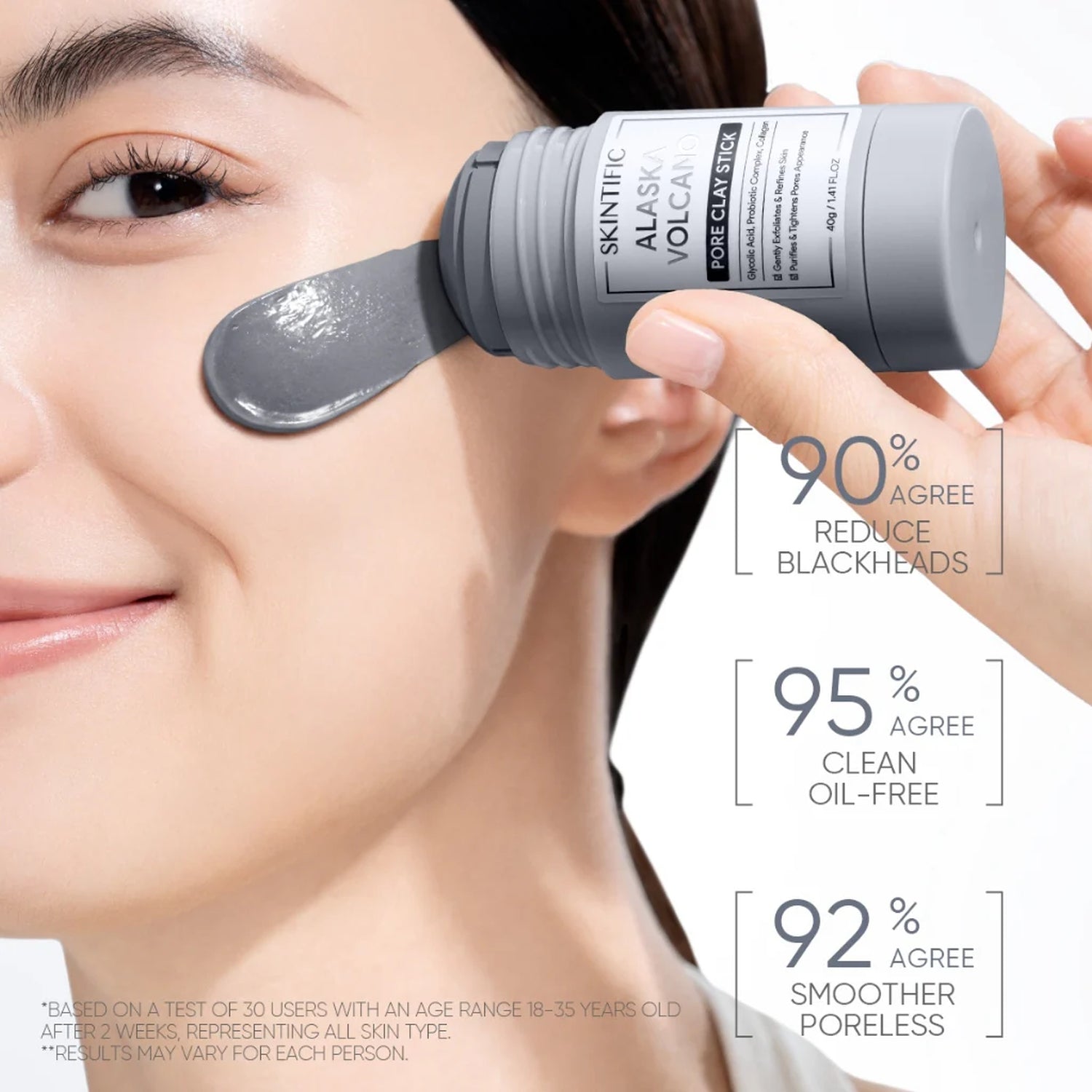 Skintific Alaska Volcano Clay Mask Stick 40g | Exfoliates Blackheads &