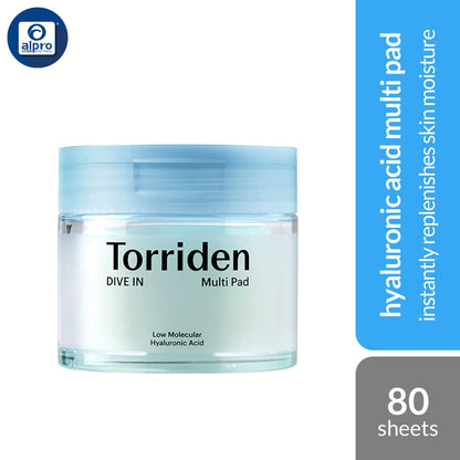 Torriden Dive-In Low Molecular Hyaluronic Acid Multi Pad 80s | Instantly Replenishes Skin Moisture Torriden