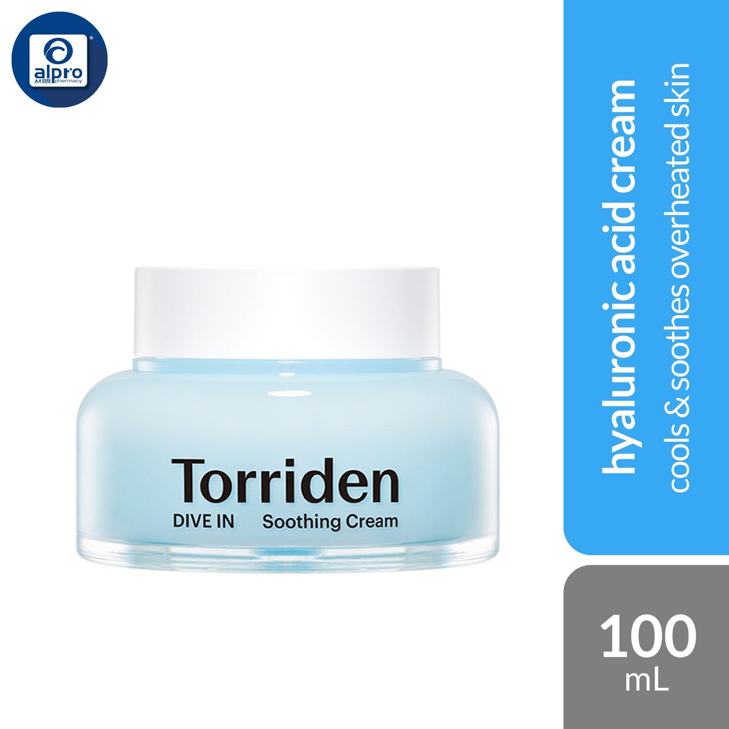 Torriden Dive-In Low Molecular Hyaluronic Acid Soothing Cream 100mL | Cools & Soothes Overheated Skin Torriden