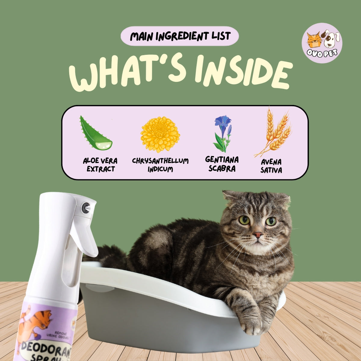 OVO Pet Deodorant Spray 300mL | Soothe Irritated Skin & Remove Odours OVO Pet