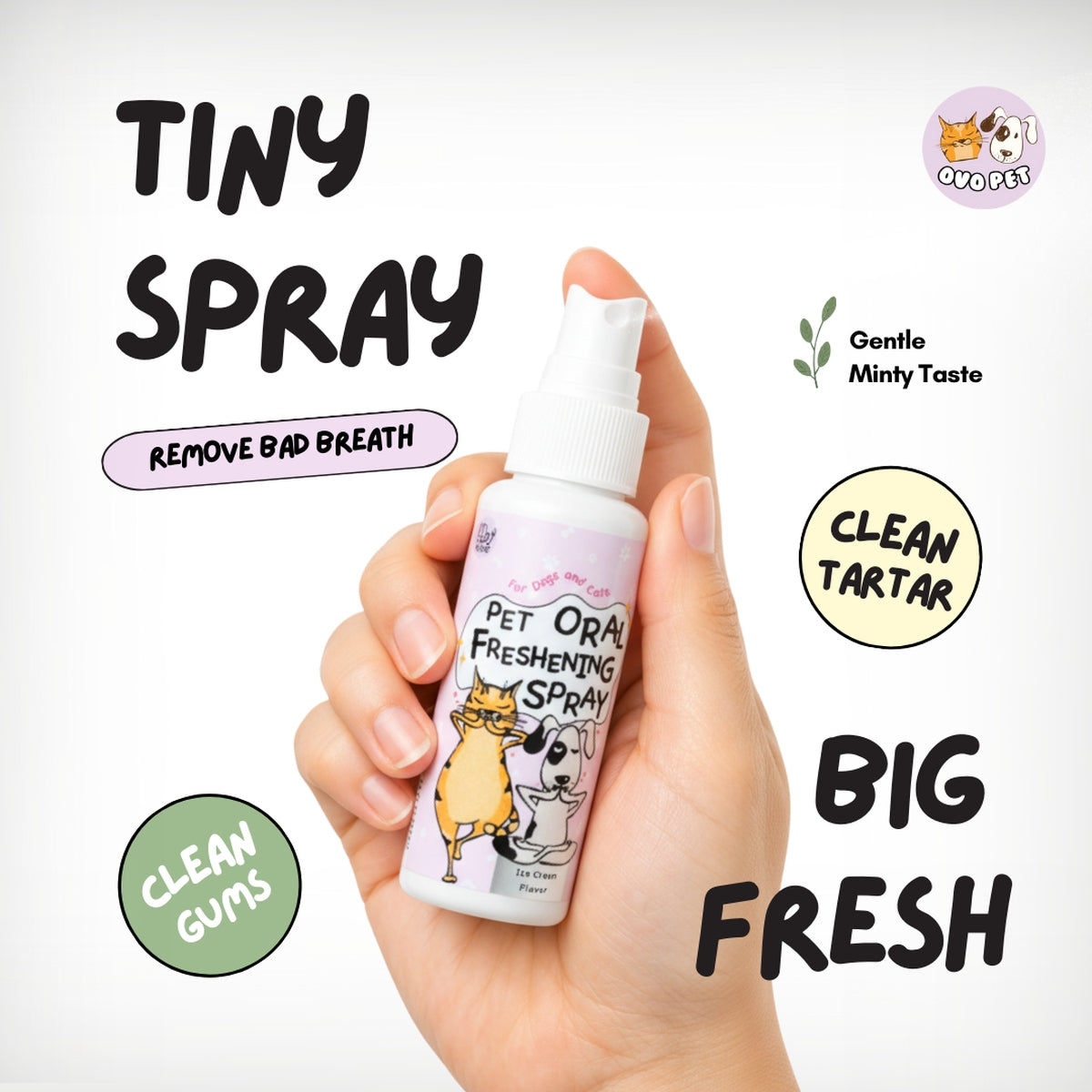 OVO Pet Oral Spray 60mL | Naturalise Odour & Support Teeth OVO Pet