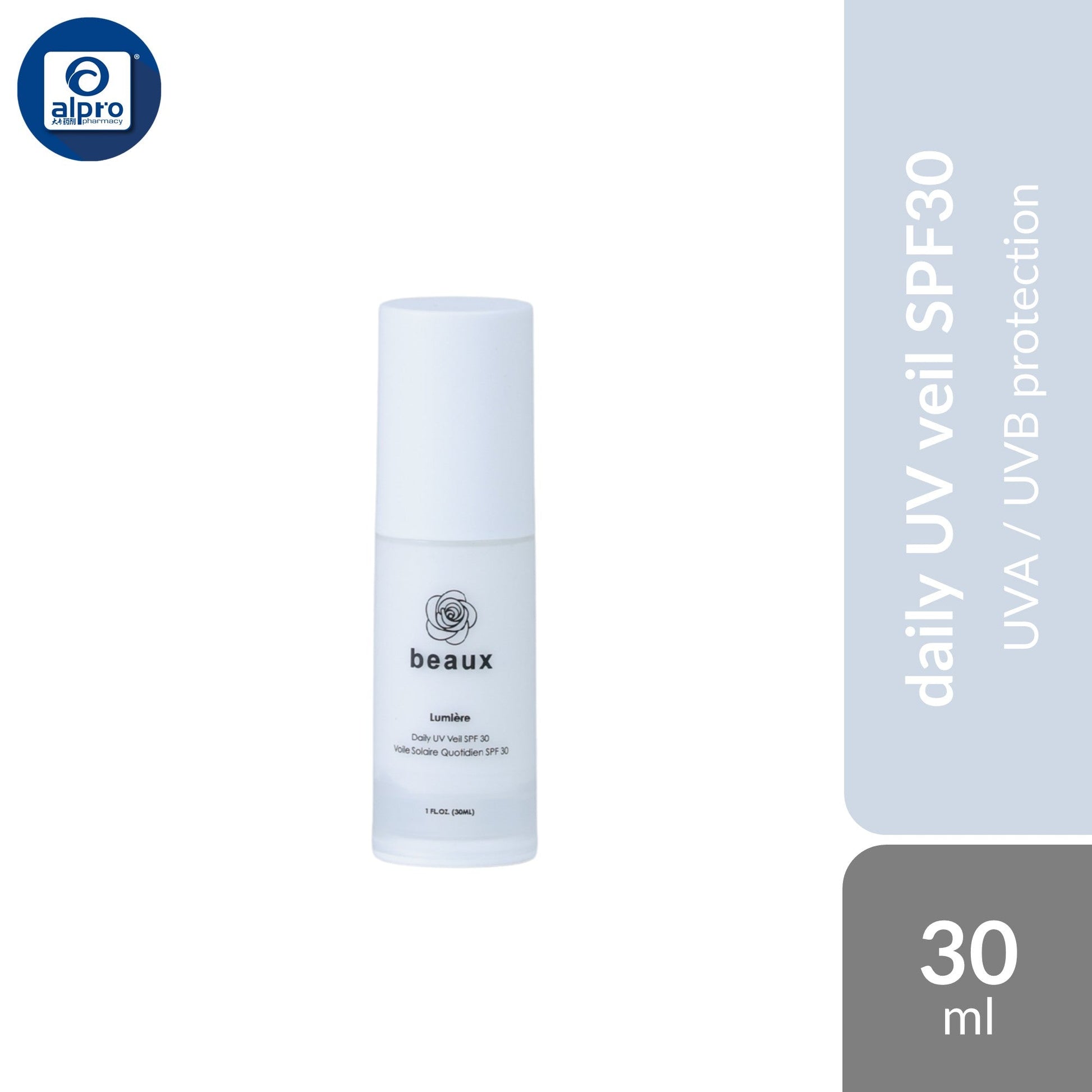 beaux Lumière Daily UV Veil SPF30 30ml | UVA / UVB Protection Beaux