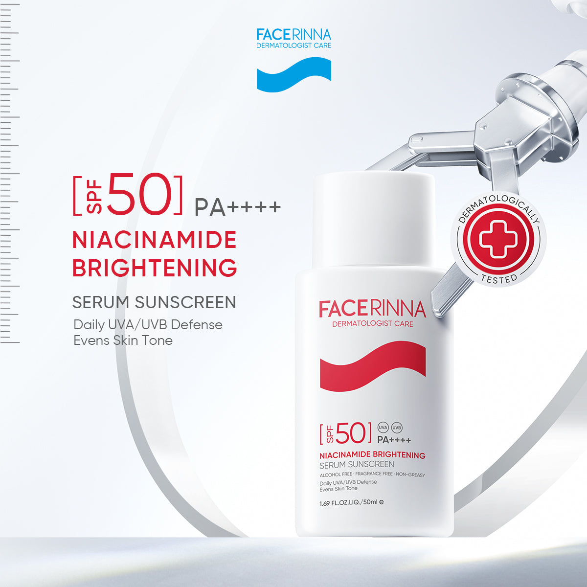 [Group Buy Delivery Starts: 20/7/2026] Facerinna Niacinamide Brightening Serum Sunscreen SPF 50 PA++++ | No White Cast Group Buy