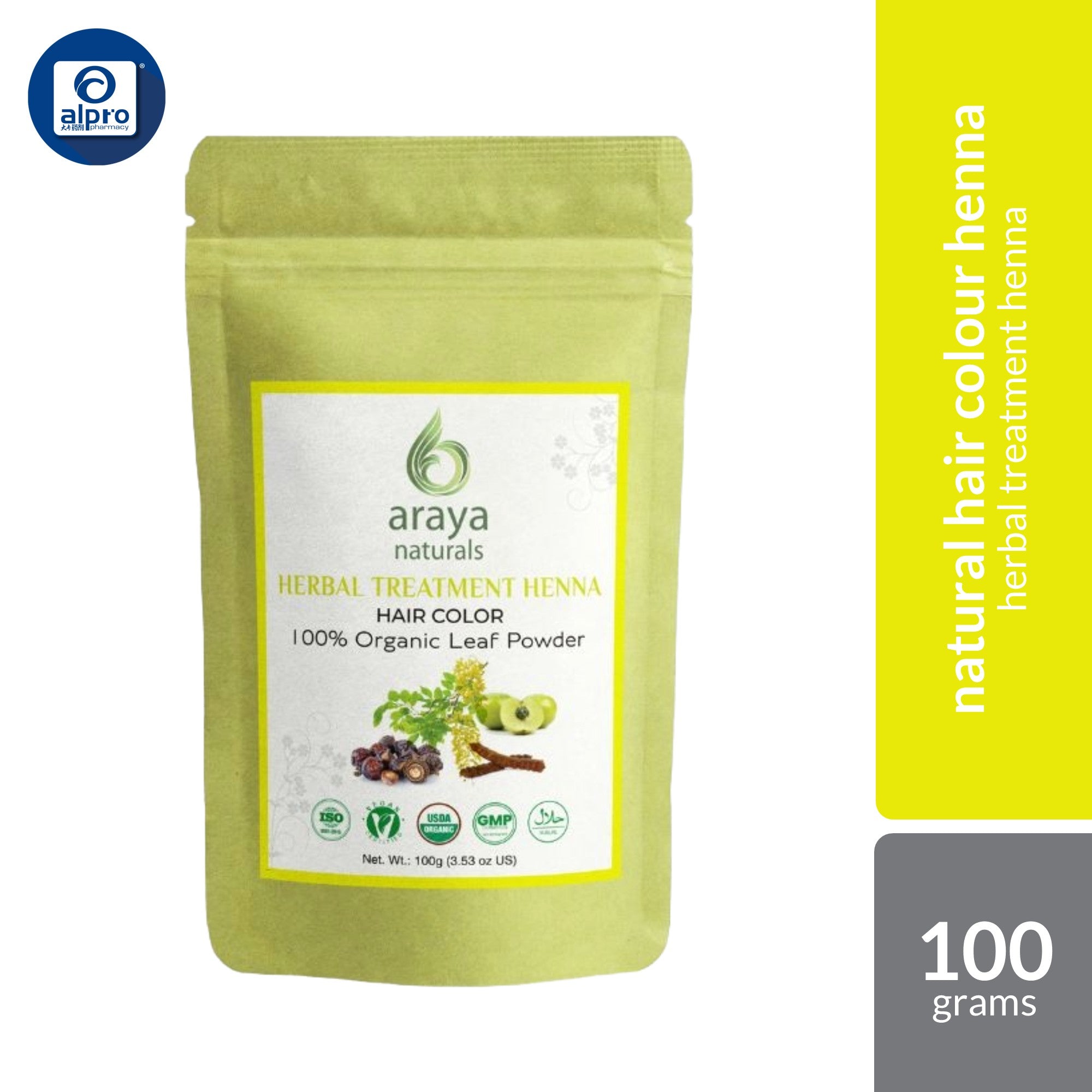 Gorgeous Jo Organic Natural Hair Henna 100g | Halal Certified &