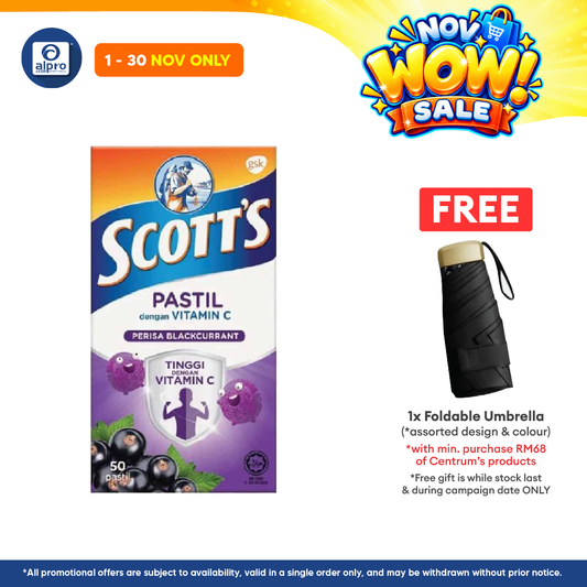Scotts Vitamin C Pastilles Blackcurrant 50s