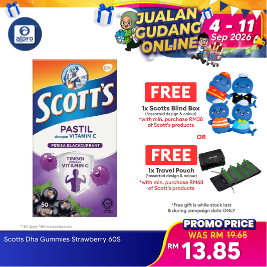 Scotts Vitamin C Pastilles Blackcurrant 50s Scotts