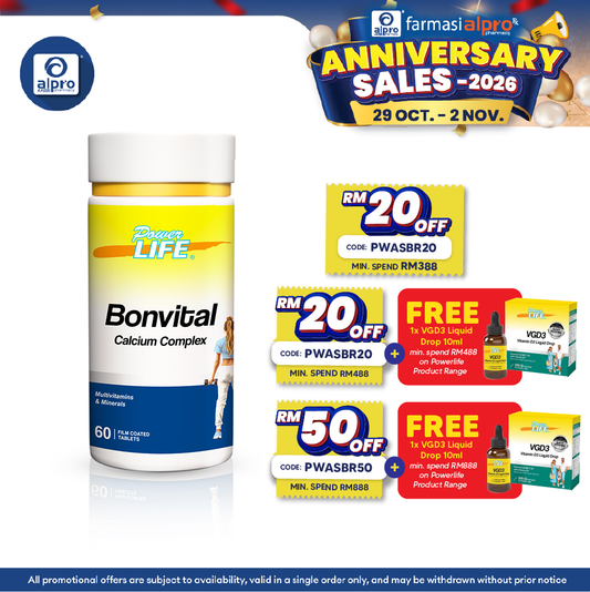 Powerlife Bonvital Essential Forte 60s | Strong & Healthy Bones