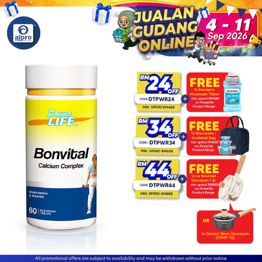 Powerlife Bonvital Essential Forte 60s | Strong & Healthy Bones Powerlife