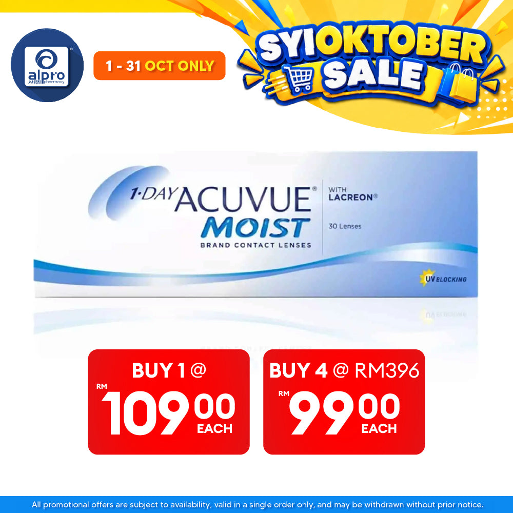 1-Day Acuvue Moist Daily Disposable Contact Lens 8.5mm | Long Lasting Cushion of Moisture